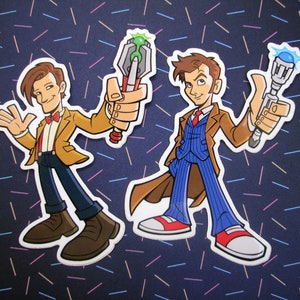Doctor Who Sticker Set of 2 - Premium Vinyl Decals 10th Doctor & 11th Doctor