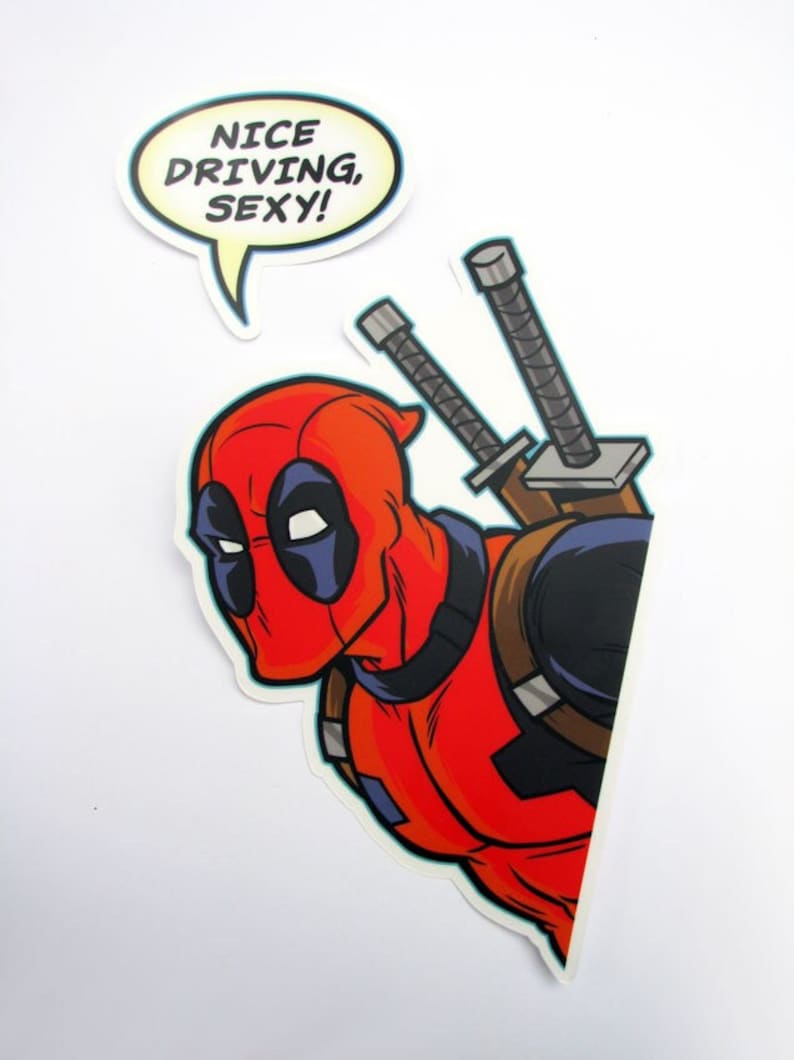 Peeking Deadpool Sticker – Transparent Die Cut Marvel Decal - Etsy