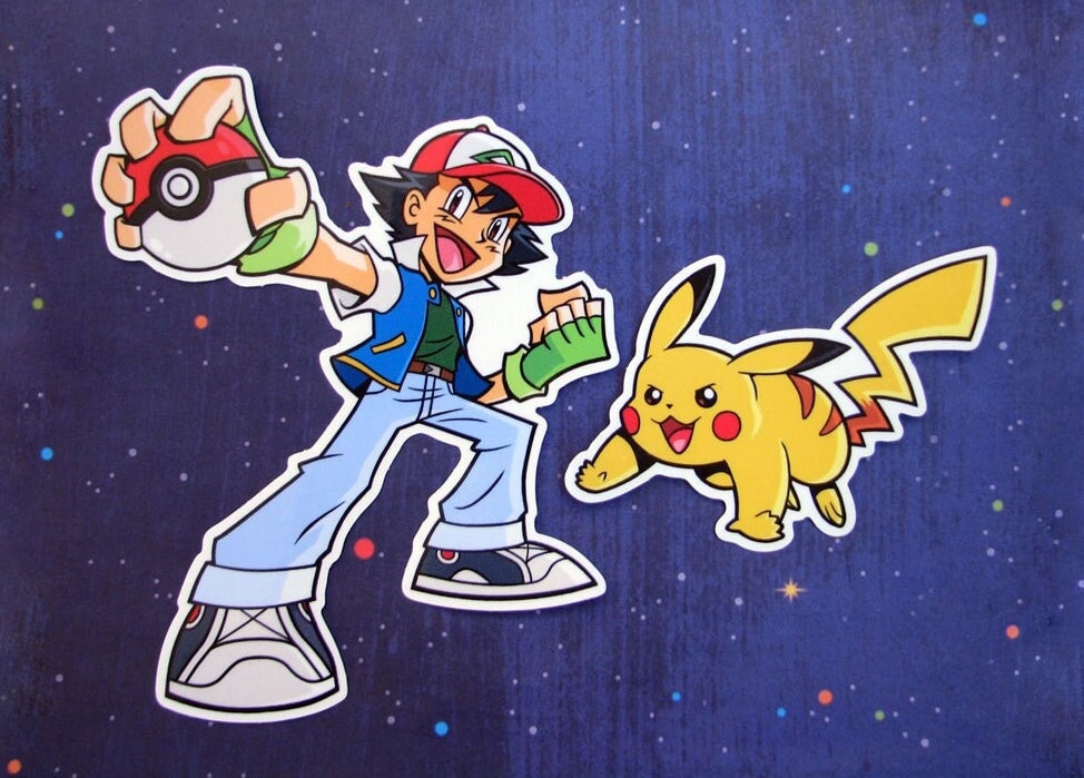 Ash Ketchum Spinning Sticker by caitcadieux for iOS & Android