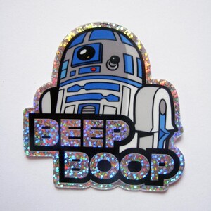 R2D2 Glitter Sticker 3" Die Cut Premium Star Wars R2-D2 Decal For Skateboard, Laptop, Car Window etc.