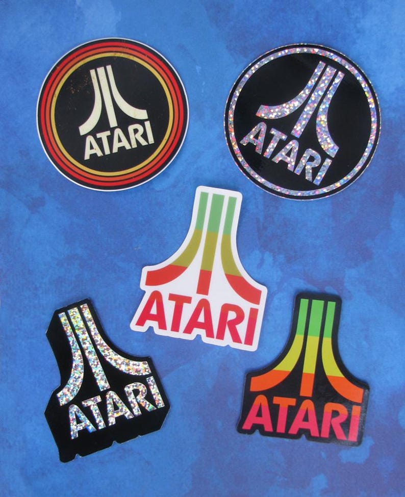 Atari 3ds Sticker Atari Logo Sticker Set - Glitter & Transparent Vinyl Decals - Etsy