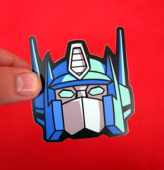 Optimus Prime Sticker Transformers Die Cut Head Decal for Etsy