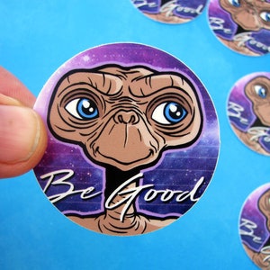 Set of 5 E.T. Circle Stickers 2" E.T. the Extra Terrestrial 'Be Good' Vinyl Decal