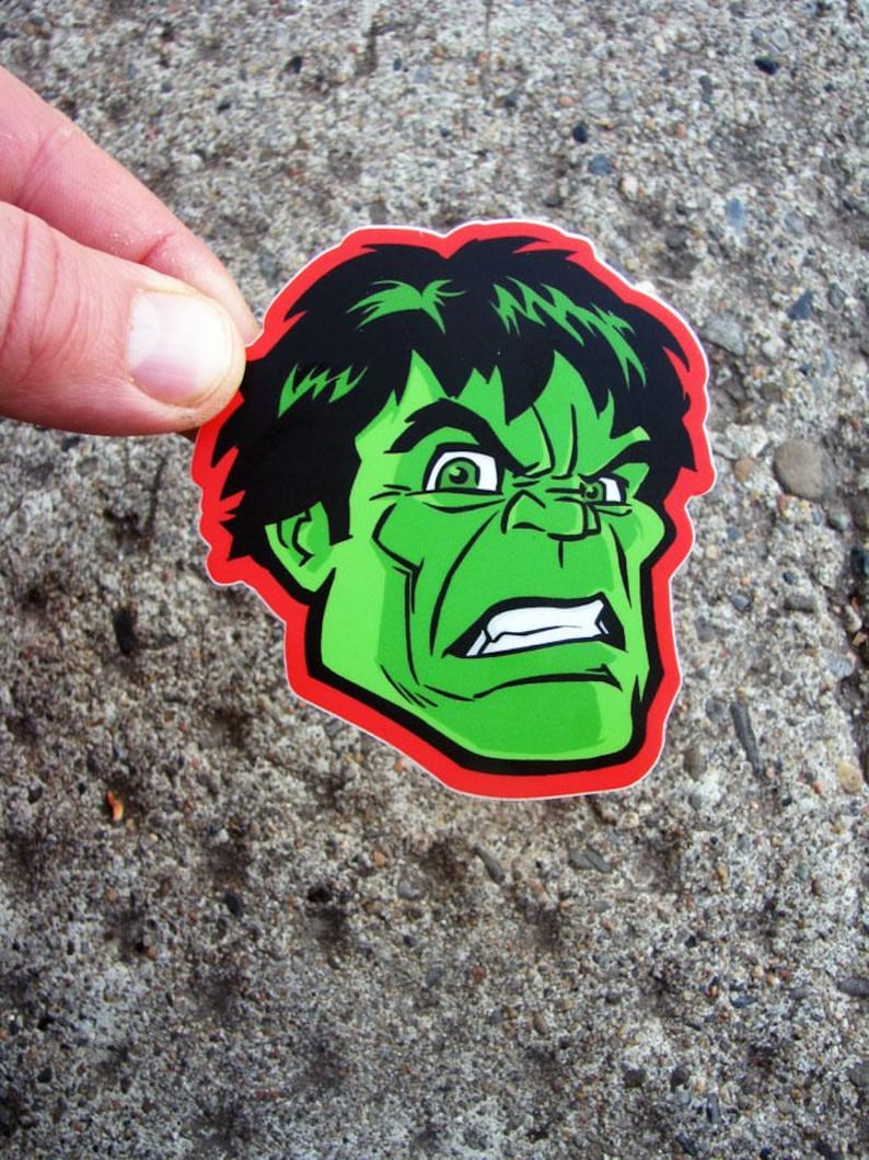 Mini Hulk Sticker Hulk Head Sticker - Die Cut Marvel Avengers Decal for Laptop ...