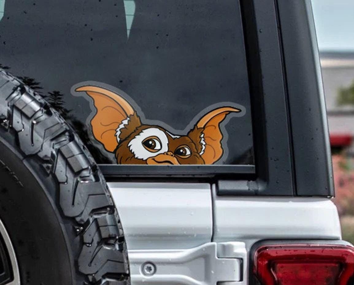 Peeking Gizmo Transparent Sticker - Clear Die Cut Gremlins Decal for Car, Laptop, Skateboard, Vehicle, and more!