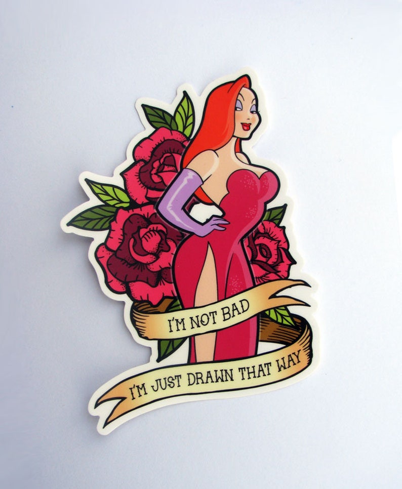 Jessica Rabbit Vinyl Sticker - Tattoo Style Die Cut Decal - Etsy