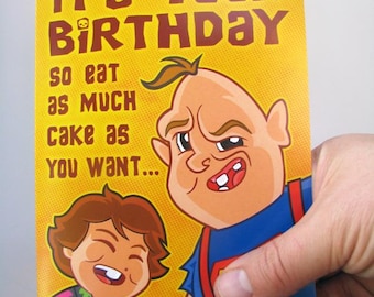 Chunk and Sloth Birthday Card - 5 x7" 80s Funny Greeting Card