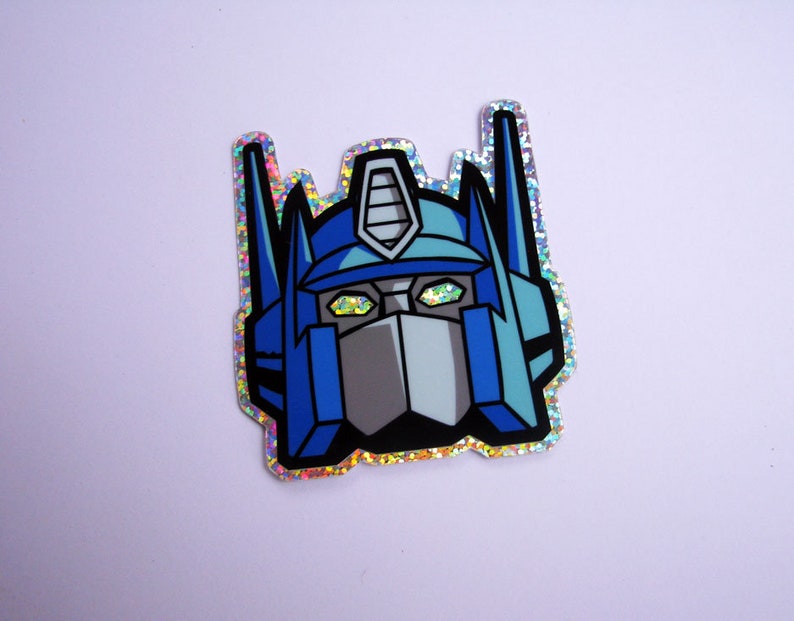 Optimus Prime Glitter Sticker - Transformers Shiny Glittery Die Cut ...