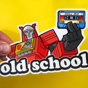 Blaster "Old School" Sticker 5.5" Transformers Autobot Die Cut Decal for Laptop, Skateboard, Vehicle, and more!