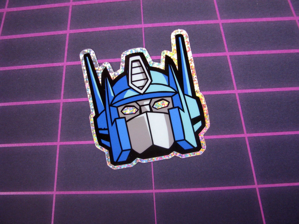 Optimus Prime Glitter Sticker - Transformers Shiny Glittery Die Cut ...