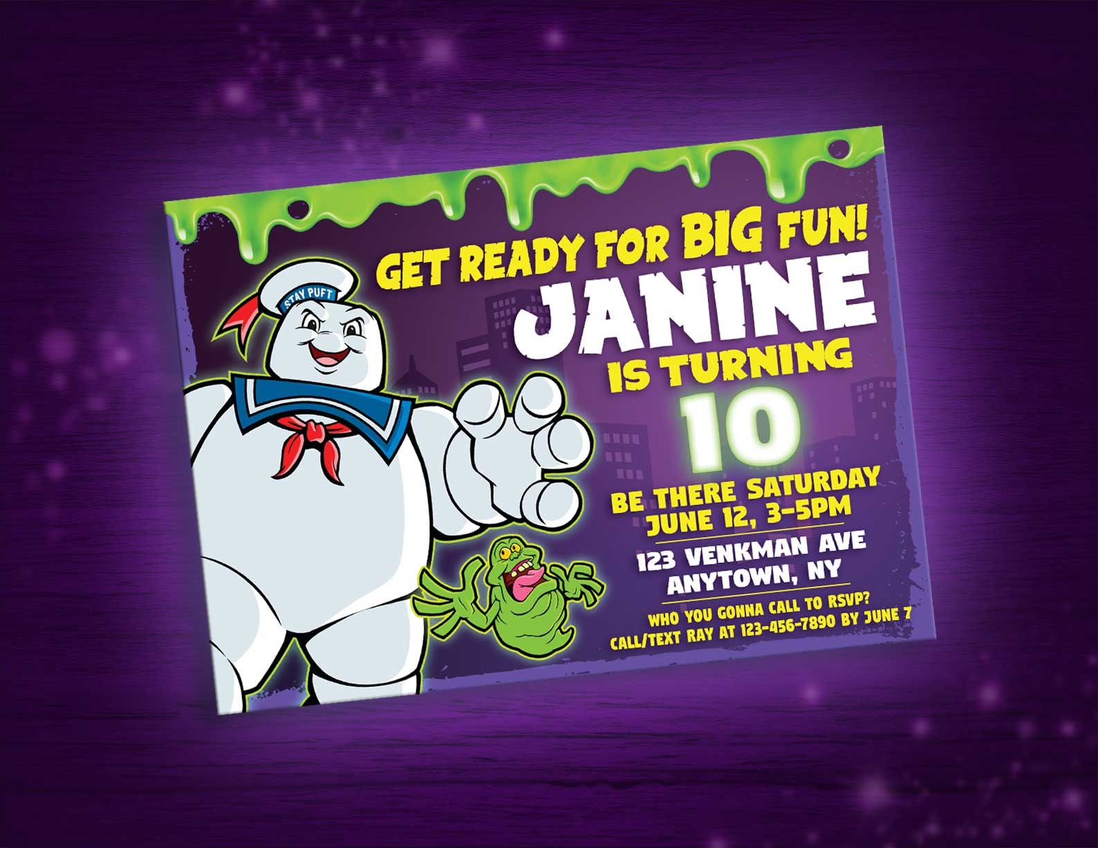 Ghostbusters Printable Birthday Invitation Personalized for | Etsy