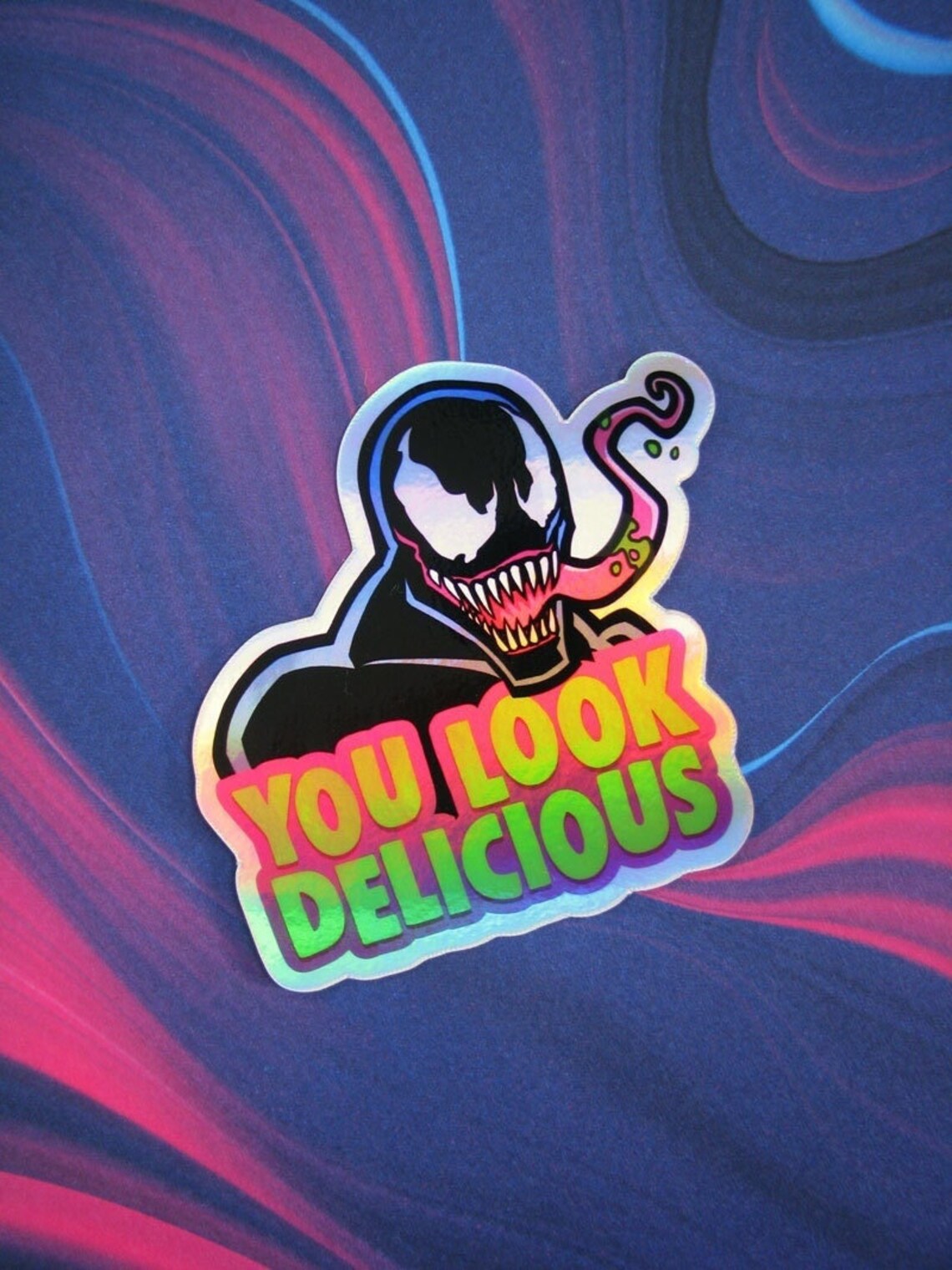 Venom Holographic Sticker - Die Cut Decal for Laptop, Skateboard ...