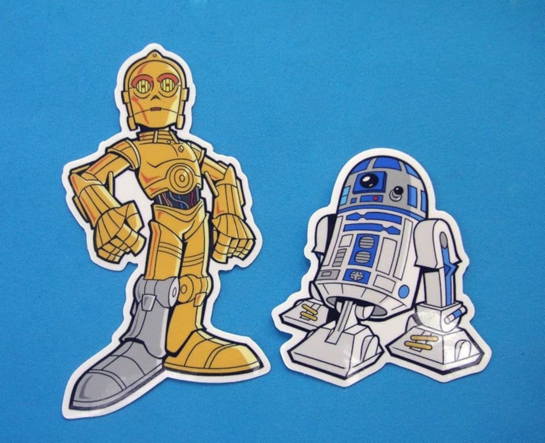 Star Wars Vinyl Sticker Set R2D2 & C3PO Die Cut Premium Decals for