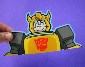 Humla-klistermärke: Transformers Autobot Die Cut Decal 7,5"