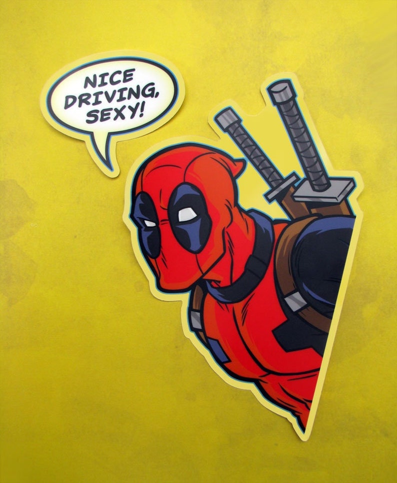 Peeking Deadpool Sticker – Transparent Die Cut Marvel Decal - Etsy