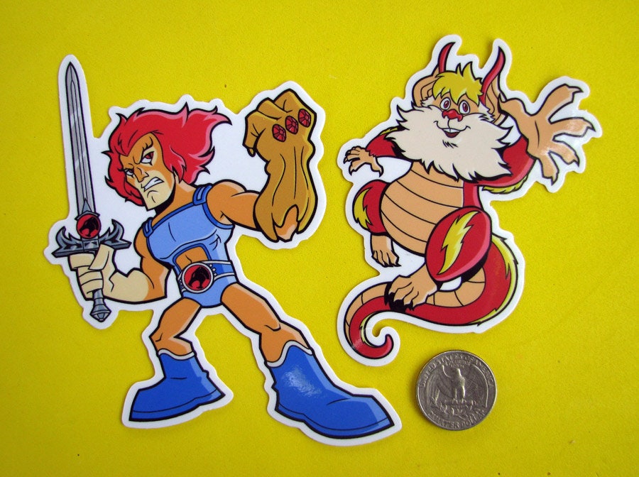 Lion-O & Snarf Thundercats Vinyl Sticker Set - Die Cut Cartoon Decals for Laptop, Skateboard, Vehicle, Water Bottle and more!