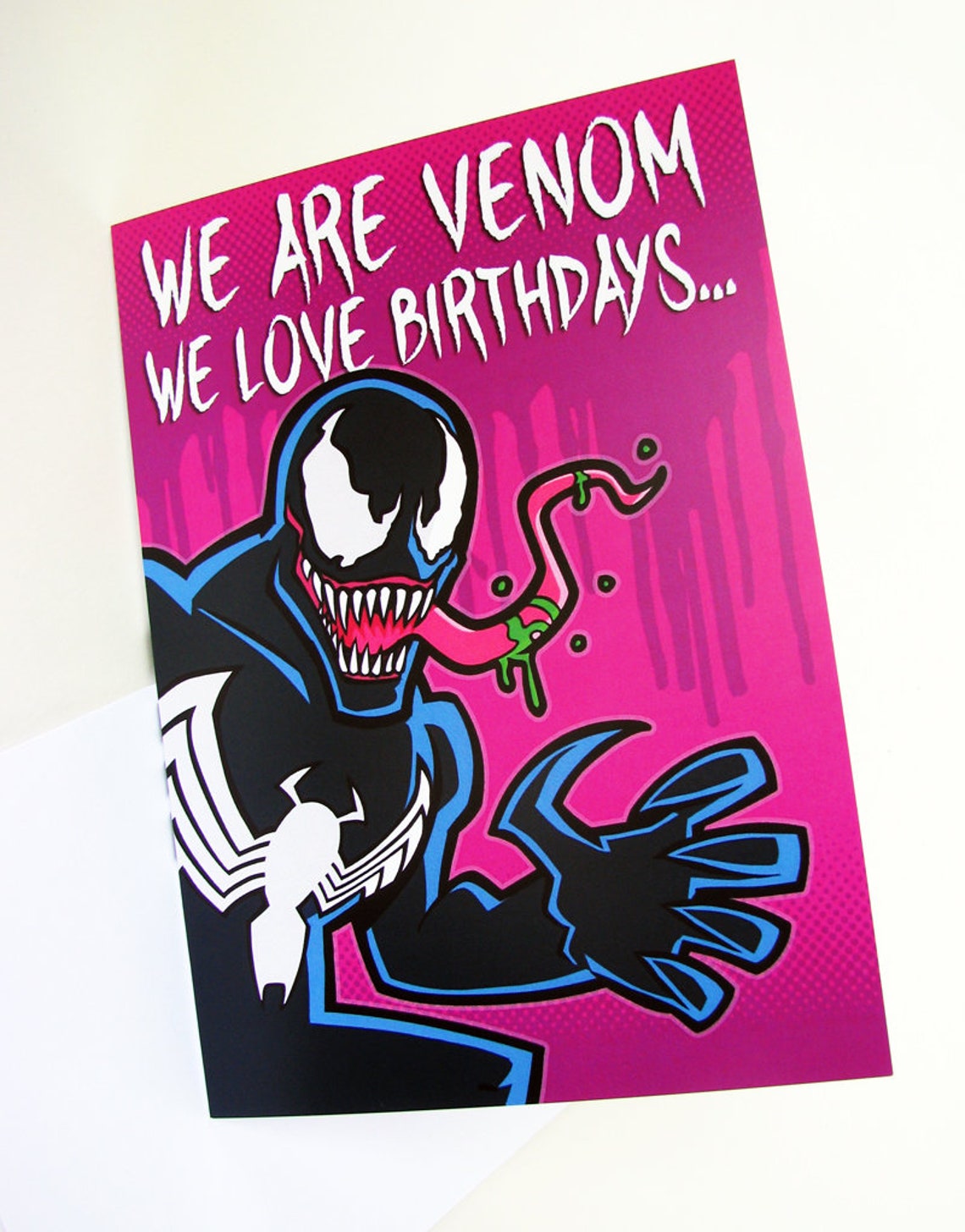 venom birthday card professional quality marvel comics etsy