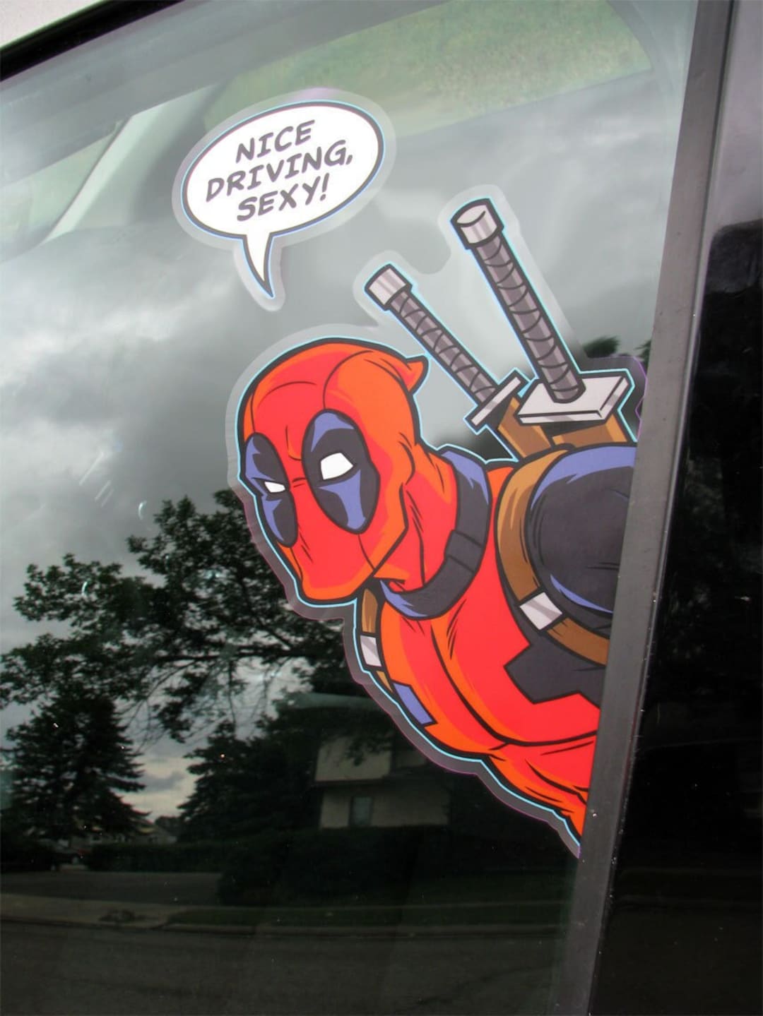 Peeking Deadpool Sticker – Transparent Die Cut Marvel Decal - Etsy