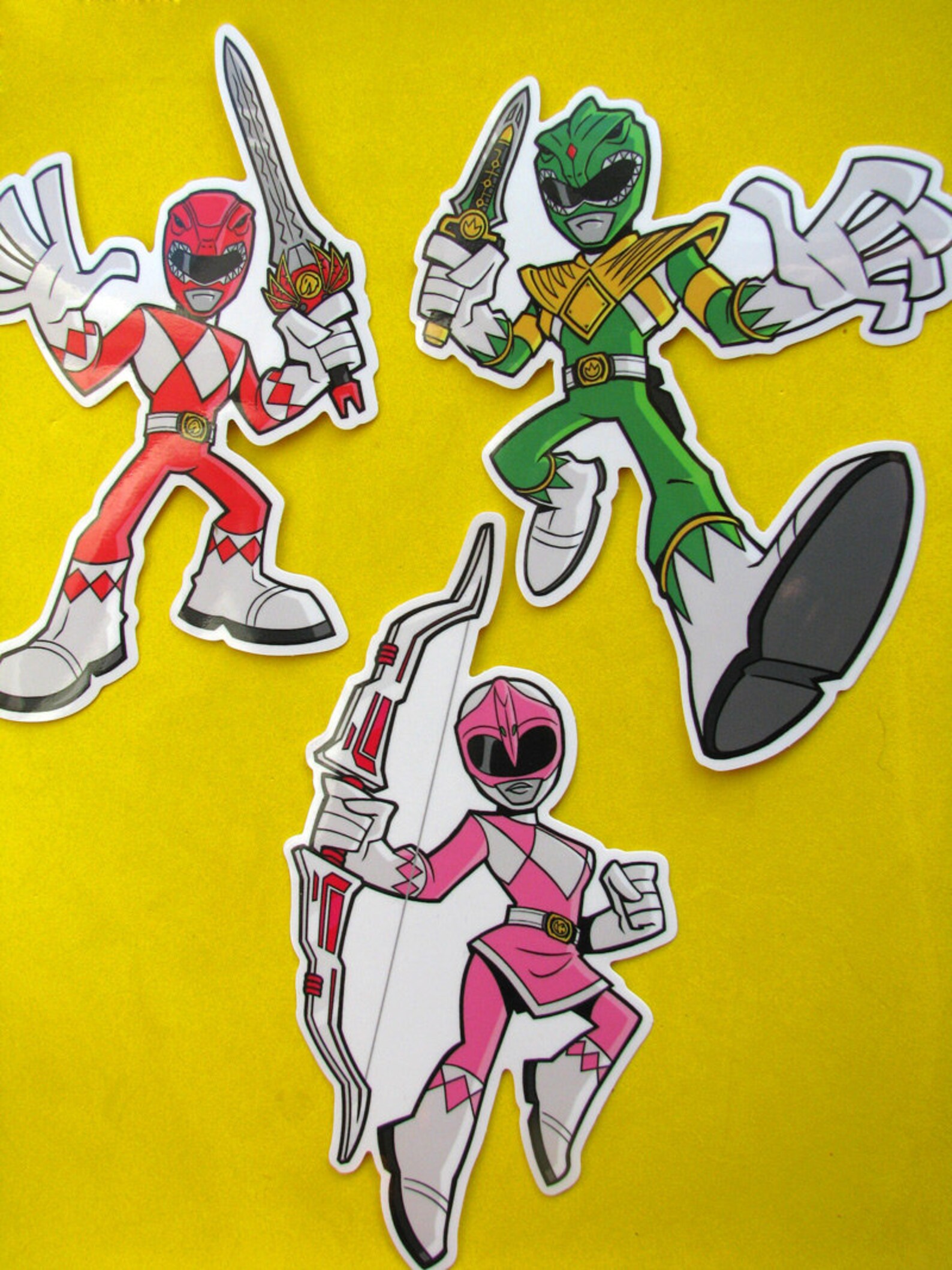 Power Rangers Stickers Premium MMPR Vinyl Decals Mighty Etsy