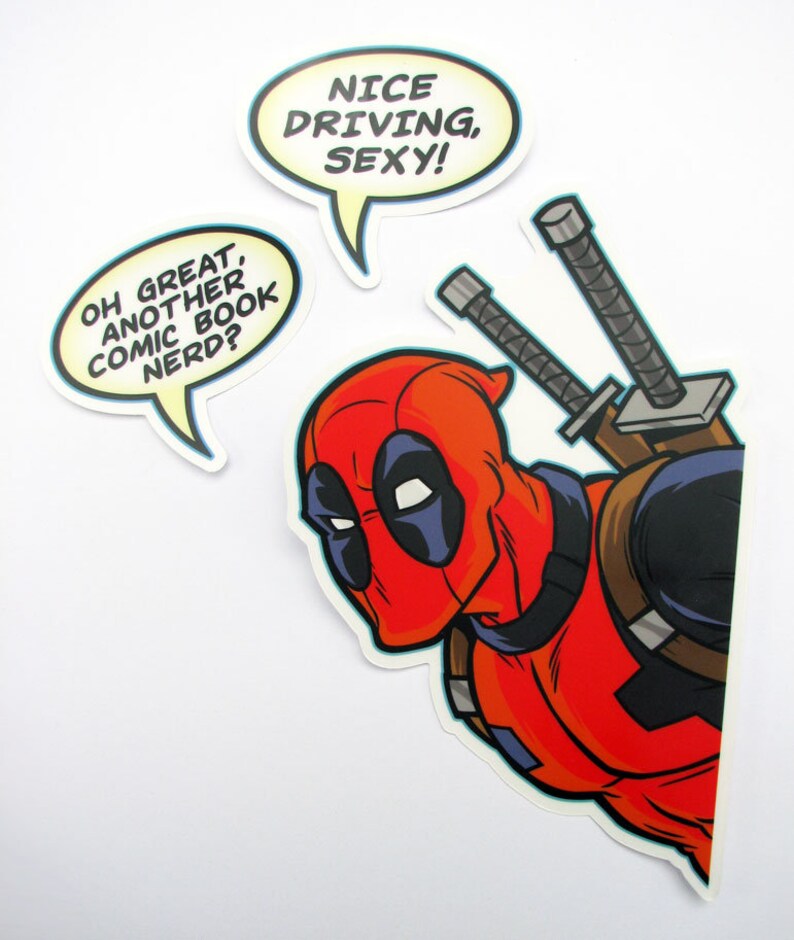 Peeking Deadpool Sticker – Transparent Die Cut Marvel Decal - Etsy