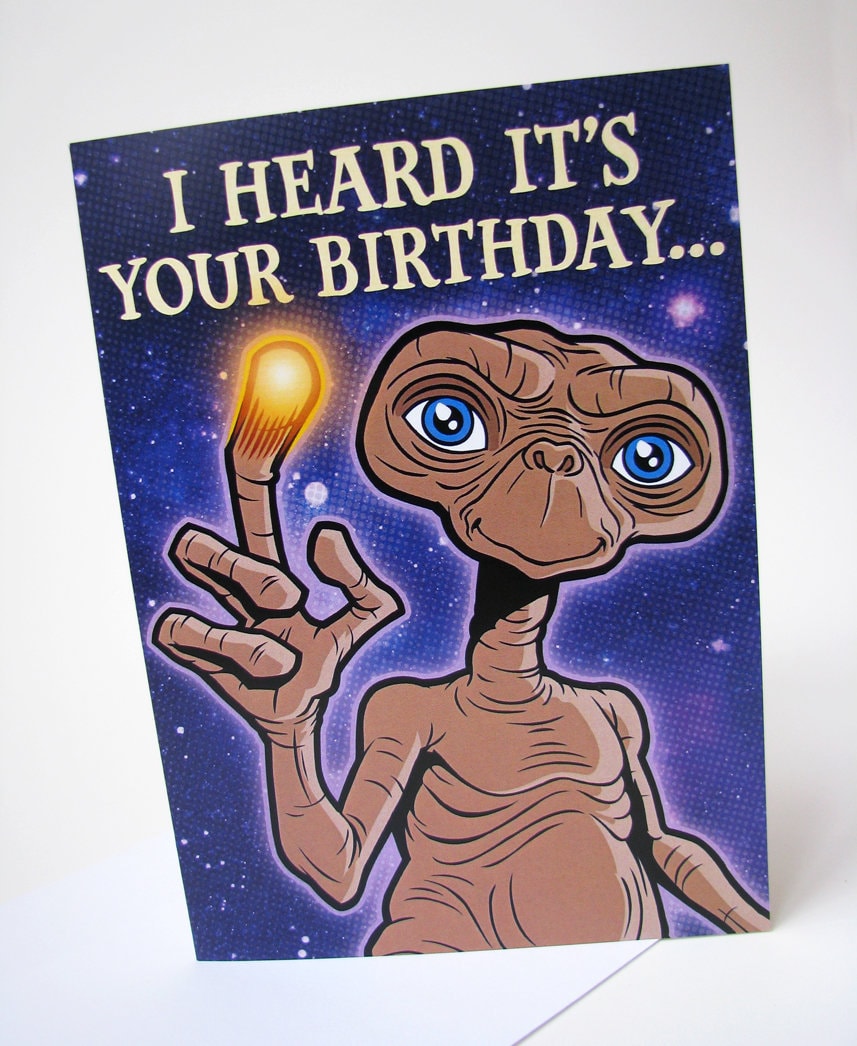 E.T. Birthday Card 5 x7 featuring ET the Extra | Etsy