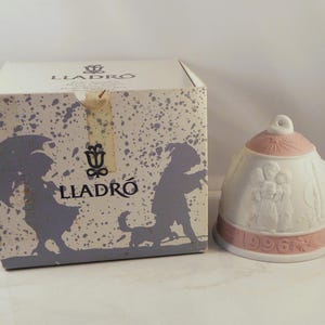 Lladro Porcelain Christmas Bell for 1996 In Original Box With Informational Papers