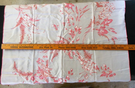 Lovely Scarf With Pink Flower Design on White Bac… - image 10