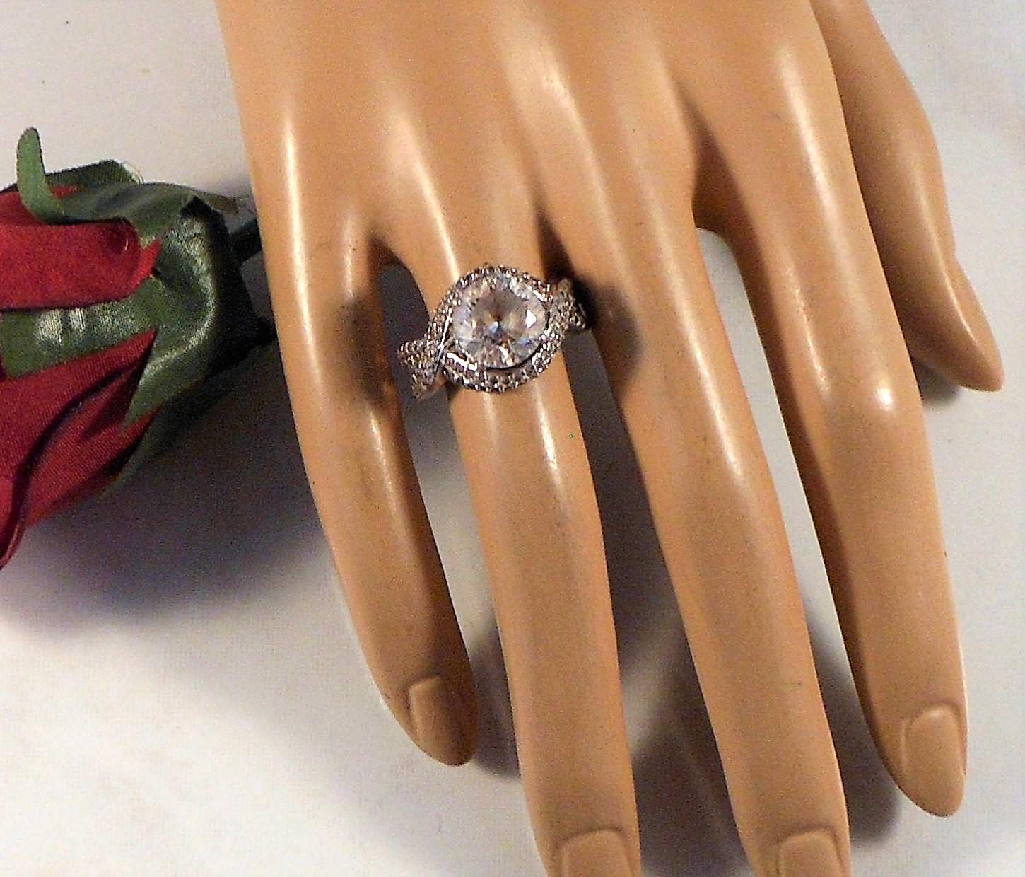 COUNTESS MANFC. JEWELLERS カフリンクス Vanna K Designer Sterling Silver Clear CZ Ring Size 7