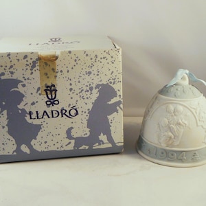 Lladro Porcelain Christmas Bell for 1994 In Original Box With Informational Papers