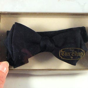 Black Nylon Tuxedo Bow Tie In Original The Tux Shop Box - Adjustable Length - Perfect for Weddings, Formal Occasions, or Just for Fun