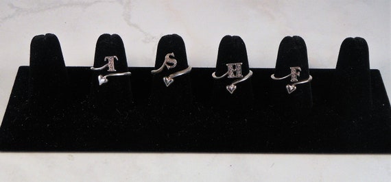Sterling Silver Initial Rings - Your Choice of "S… - image 1