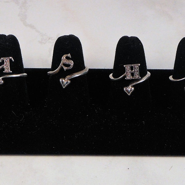 Sterling Silver Initial Rings - Your Choice of "S", "F", "H" or "T" - All Made For Avon - Free Shipping in the USA