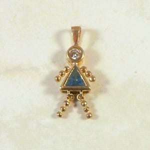 Sterling Silver Charm or Pendant Representing a Female People or Child - Gift for Mom - September or December Birthday
