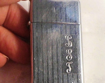 Encendedor ZIPPO vintage de 1969 - Acabado de rayas de esmoquin con cartucho firmado - Sin probar - Excelente artículo de colección