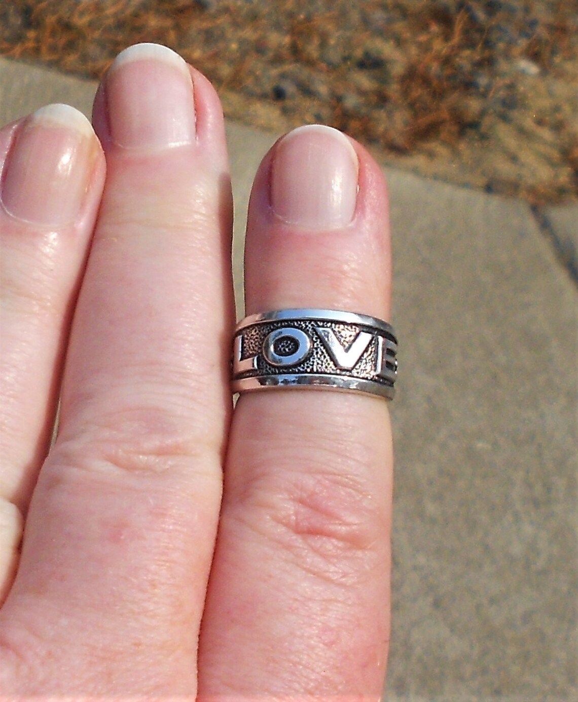 Sterling Silver love Band Ring Size 5 Made by ESPO Etsy