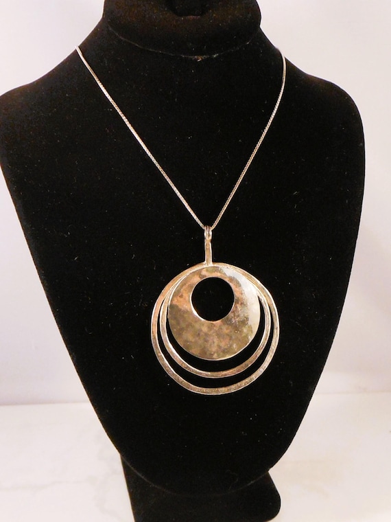 Silpada "Perspectiva" Sterling Silver Hammered Disk & Circle Pendant N1329
