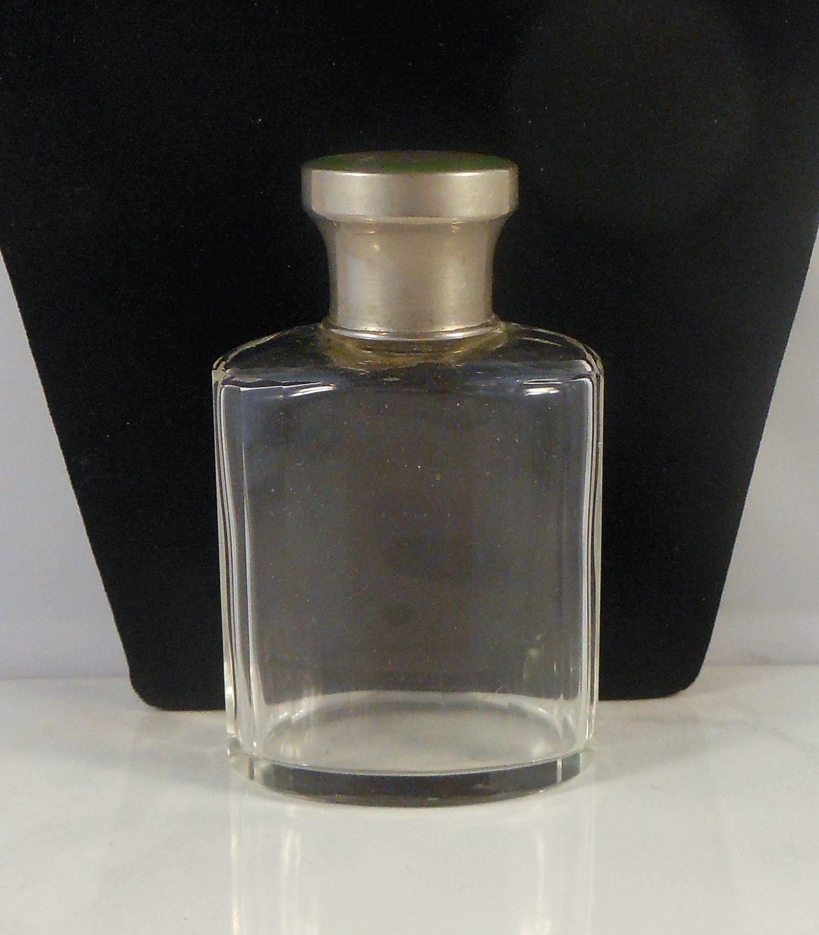 Vintage Clear Pressed Glass Perfume Bottle Larger Size With