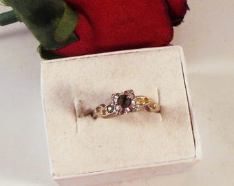 Vintage 1930 Sterling Silber Verlobungsring Typ Mit Paste Stones Made by Uncas Ringgröße 6