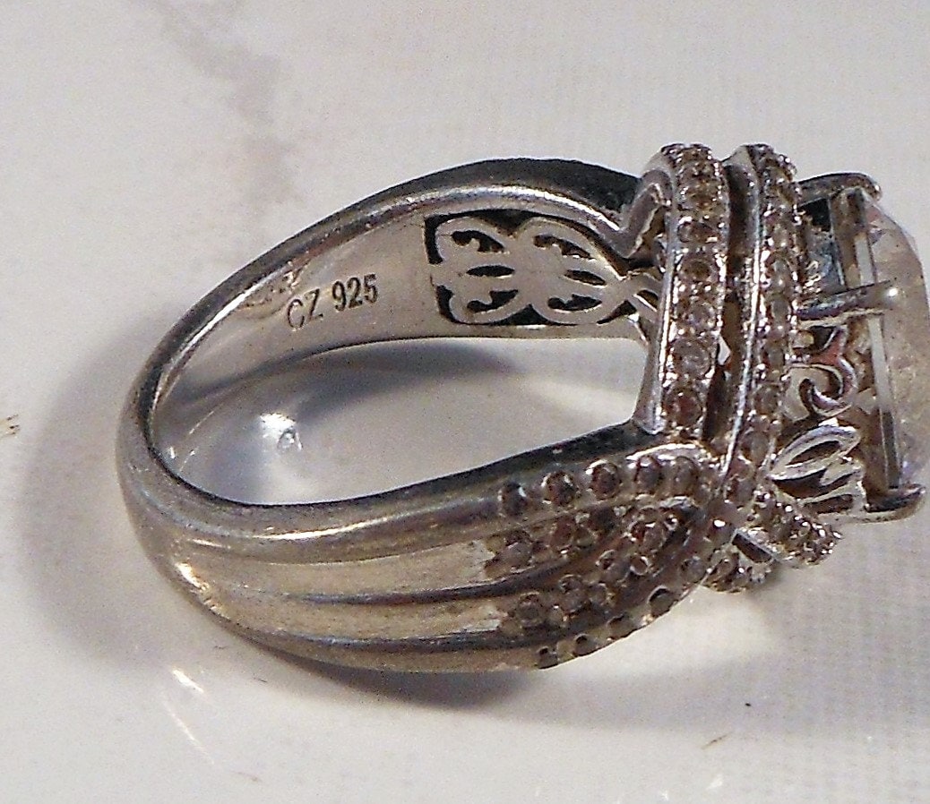 Vanna K Designer Sterling Silver Clear CZ Ring Size 7