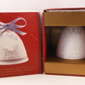 Lladro Porcelain Christmas Bell for 2001 In Original Box With Papers