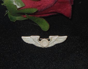 Vintage Sterling Silver Wings Pin - Casted Sterling Silver With Older Fold Over Clasp - Great Collectible