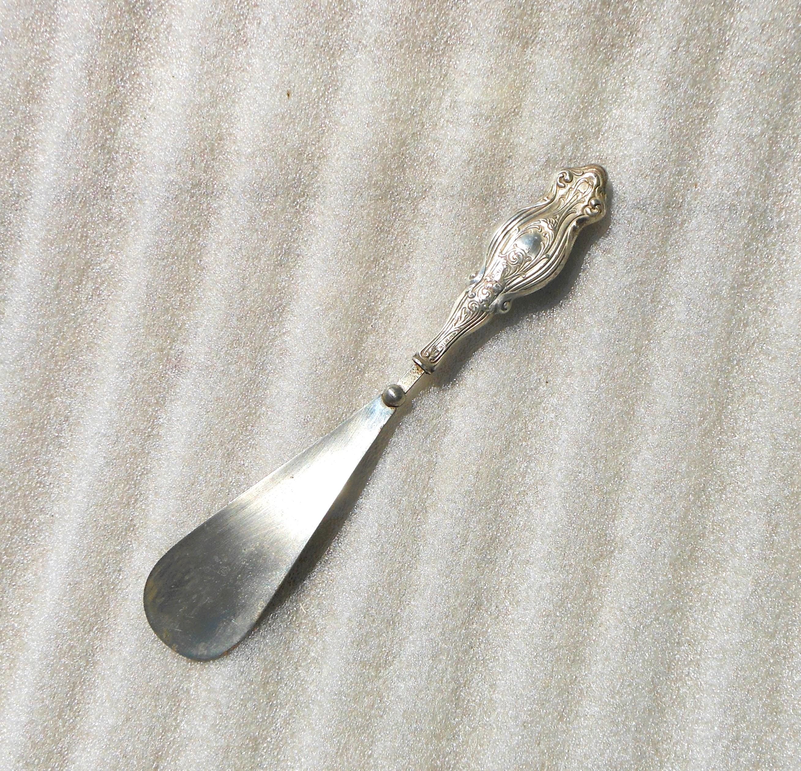 Chausse-pied Métal Style Antique - 62cm - Long - Argenté - Aubaho - Neuf