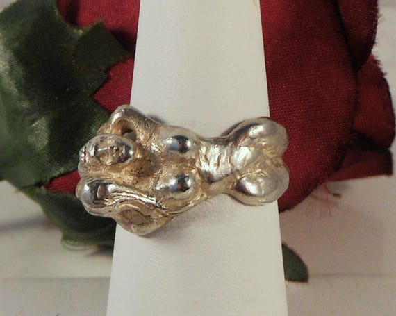 Handmade Unique Sterling Silver Ring Showing Two … - image 2