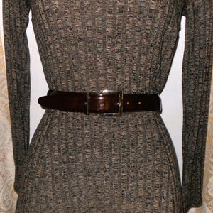Calvin Klein Brown Italian Calfskin Belt With Silver Tone Buckle - Small Size 25&quot; to 29 1/2&quot;-  Nice Belt For Her