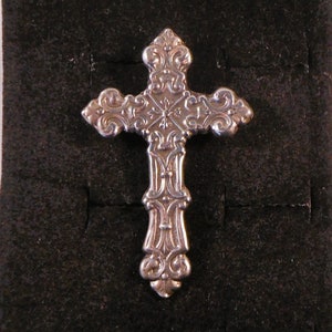 Large Sterling Silver Cross Pendant or Pin - Larger Pendant Could Be For Her or Him - Very Detailed Design - Show Your Faith