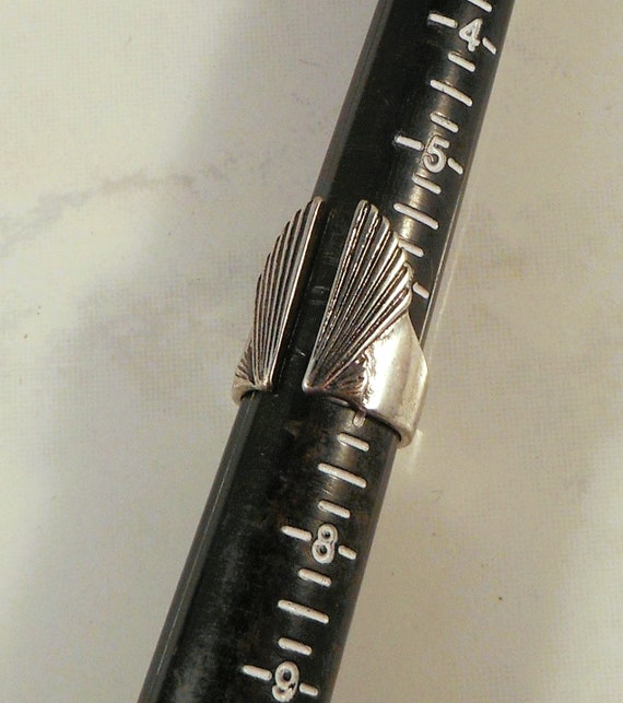 Unique Silver Tone Ring With Wings - Ring Size 6 … - image 7