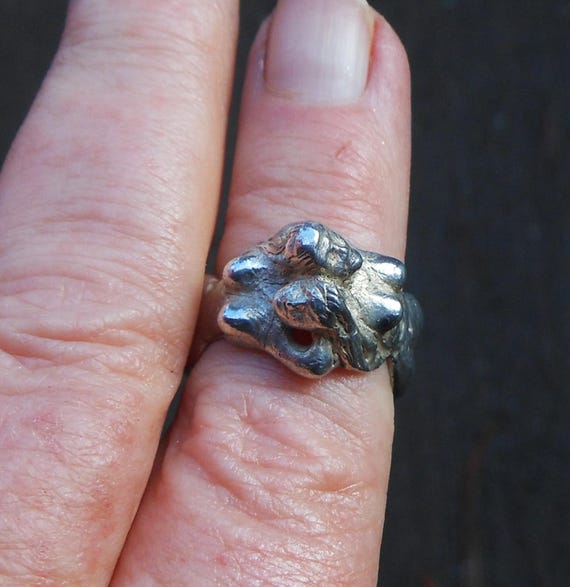 Handmade Unique Sterling Silver Ring Showing Two … - image 5