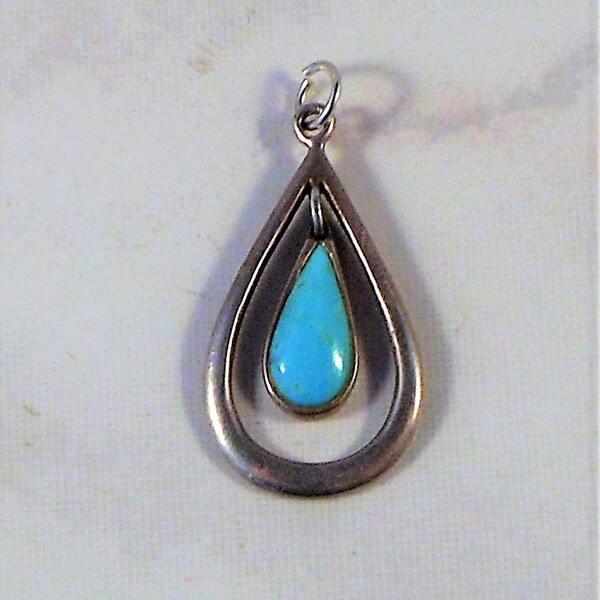 Sterling Silver Variscite Teardrop Pendant main image 1