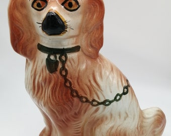 Large Antique Staffordshire Mantle Dog