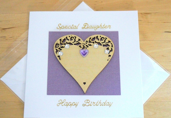 Luxury unique daughter birthday card Special Daughter Birthday Card gift Daughter Birthday Card Wooden Heart Daughter Birthday Card gift